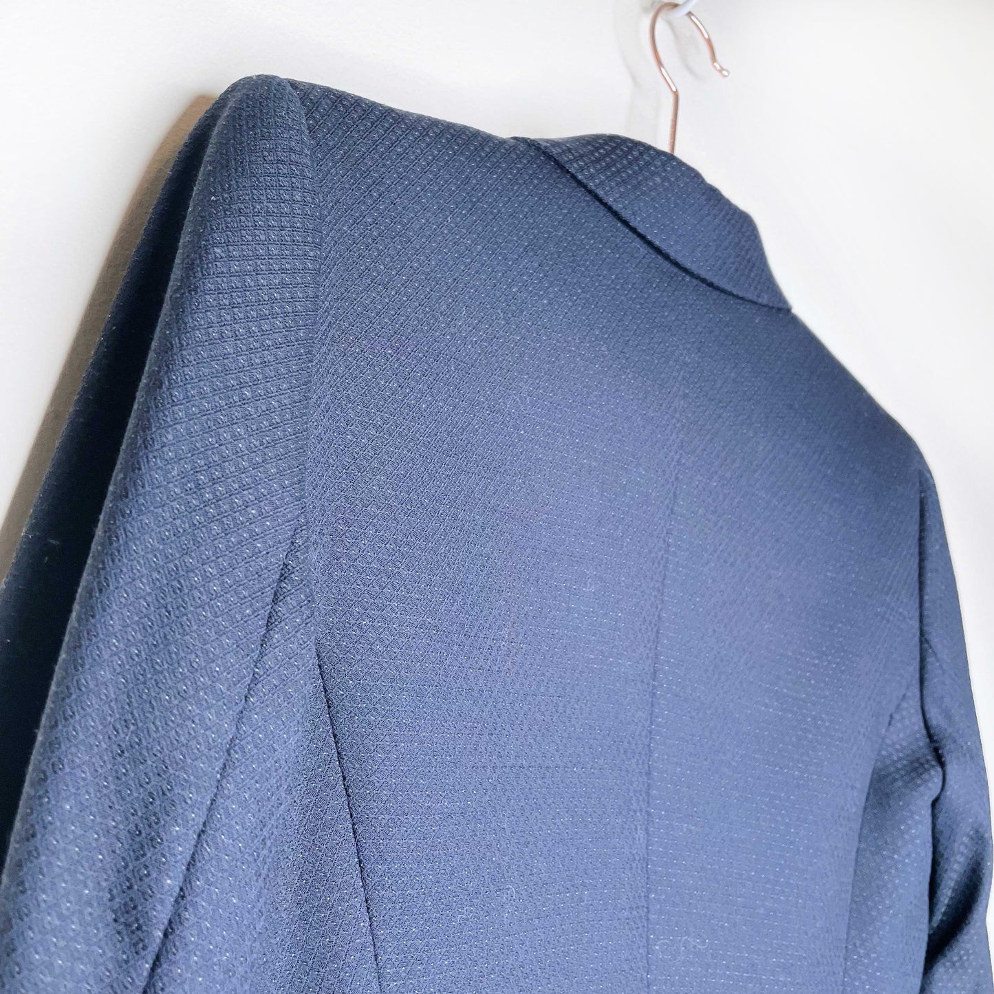 reiss navy blue wool single button blazer - size 4