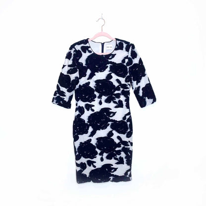 reiss leila rose burnout sparkly fitted dress - size xs