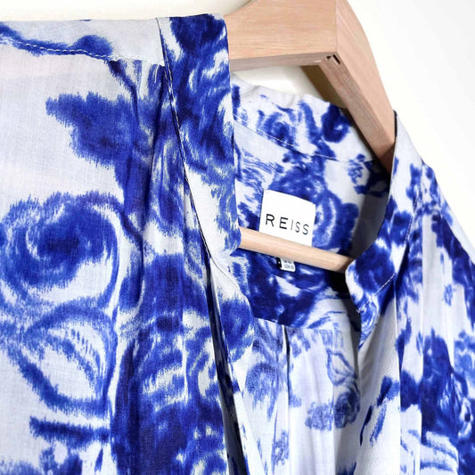 reiss rose print lotus blouse - size 10