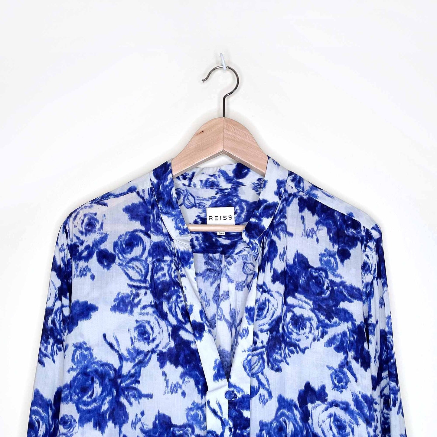 reiss rose print lotus blouse - size 10
