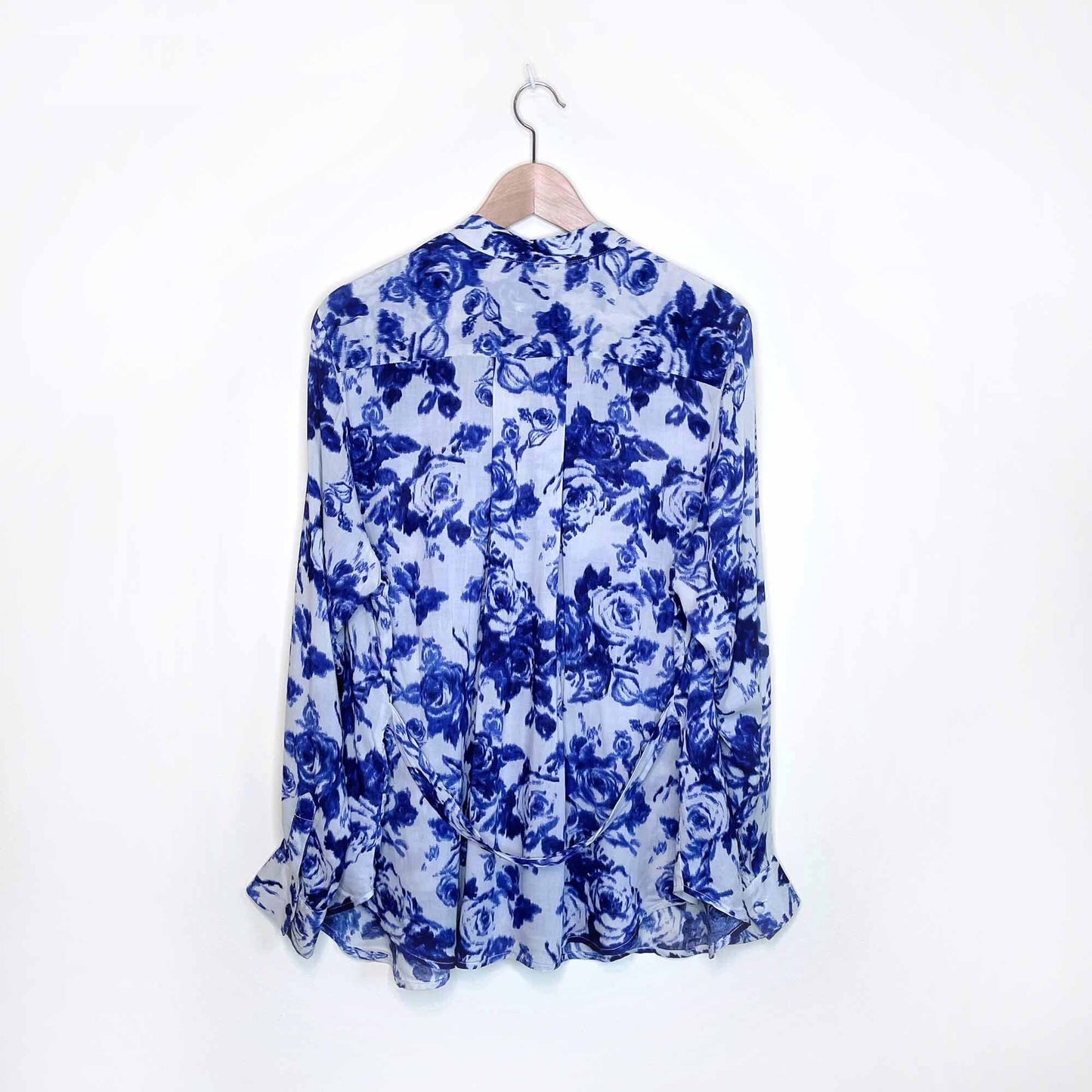 reiss rose print lotus blouse - size 10