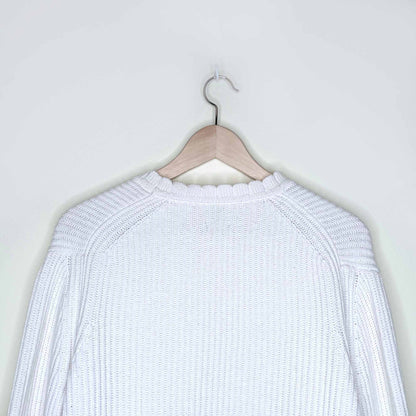 reiss sasha scallop edge ribbed cardigan with cashmere - size medium