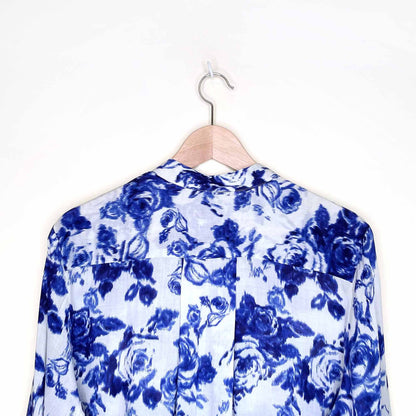 reiss rose print lotus blouse - size 10