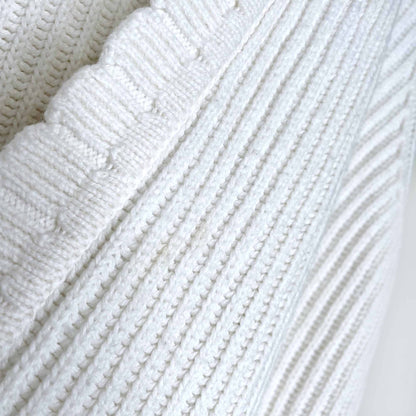 reiss sasha scallop edge ribbed cardigan with cashmere - size medium