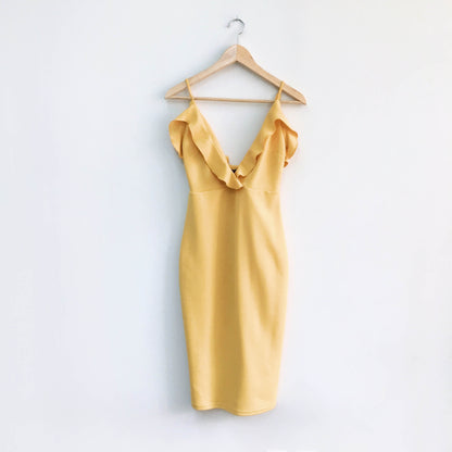 revamped ruffle neck dress - size small