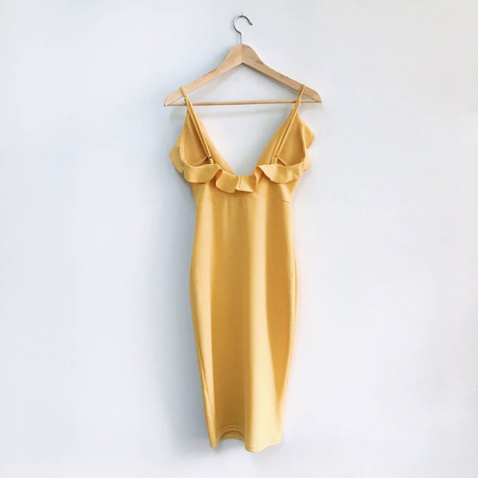 revamped ruffle neck dress - size small