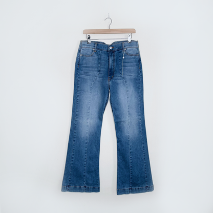 nwot revice true romance heart butt high waist flare leg jeans - size 29