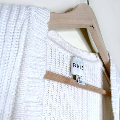 reiss sasha scallop edge ribbed cardigan with cashmere - size medium