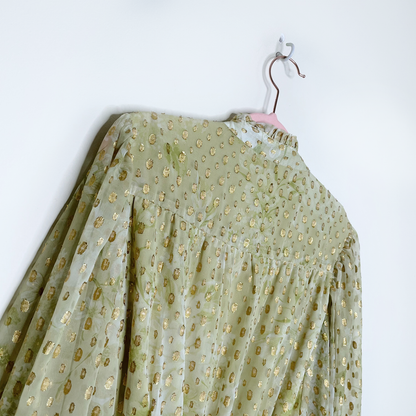 nwt river island green metallic garden party dress - size 12