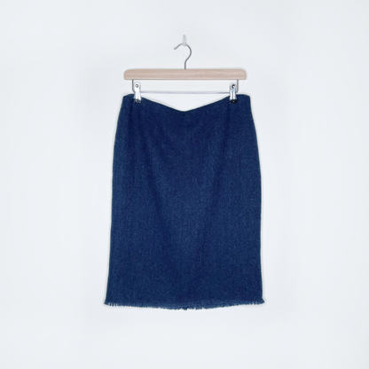 ralph lauren black label cashmere-alpaca herringbone skirt - size 12