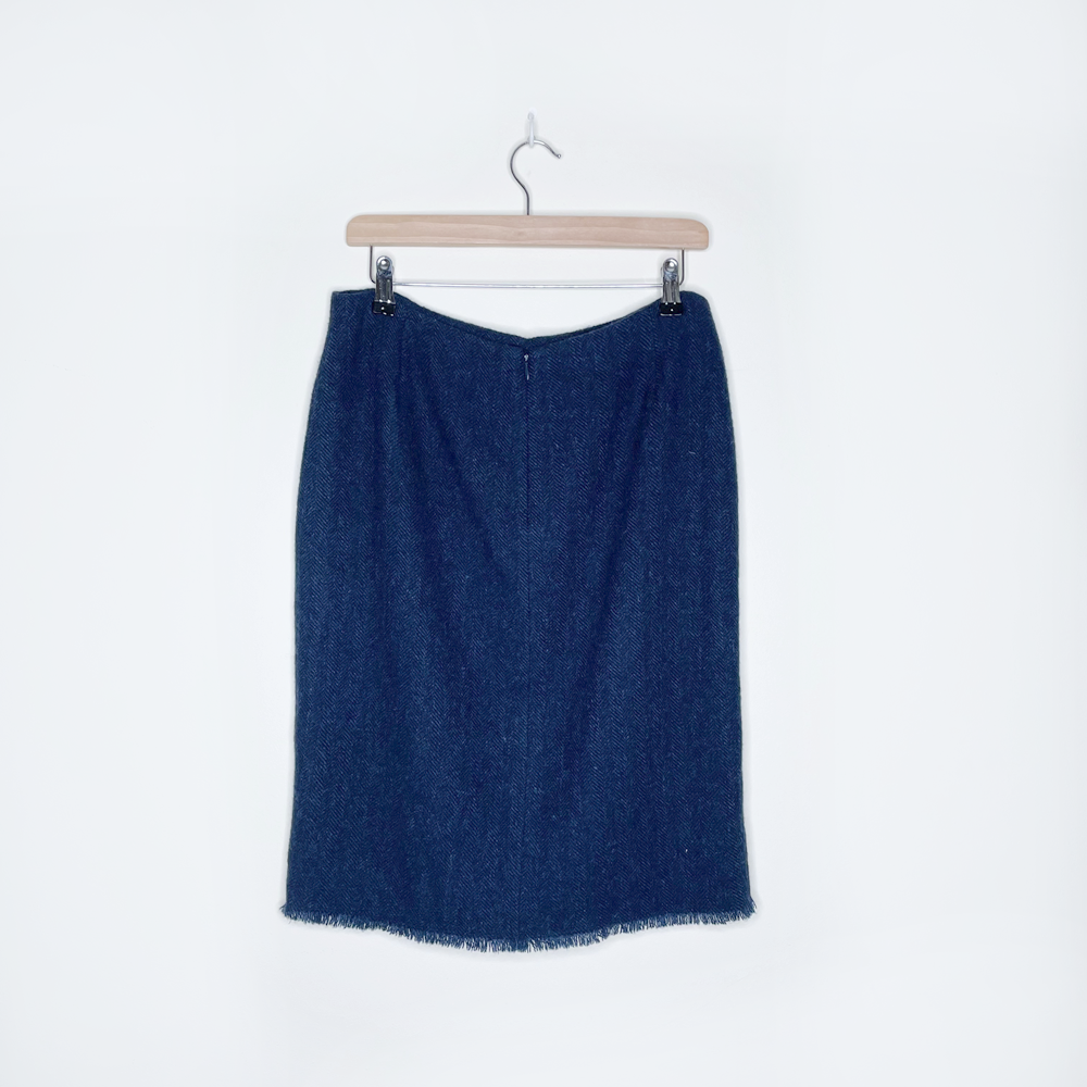 ralph lauren black label cashmere-alpaca herringbone skirt - size 12