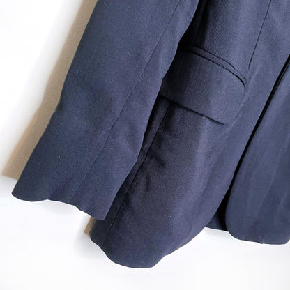 ralph lauren black label stretch wool blazer with leopard collar - size 2