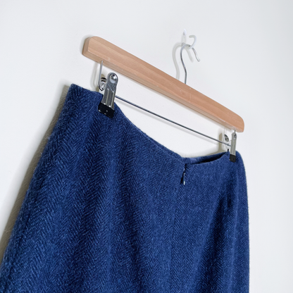 ralph lauren black label cashmere-alpaca herringbone skirt - size 12