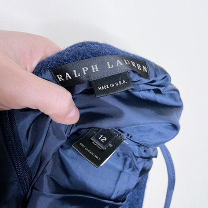 ralph lauren black label cashmere-alpaca herringbone skirt - size 12