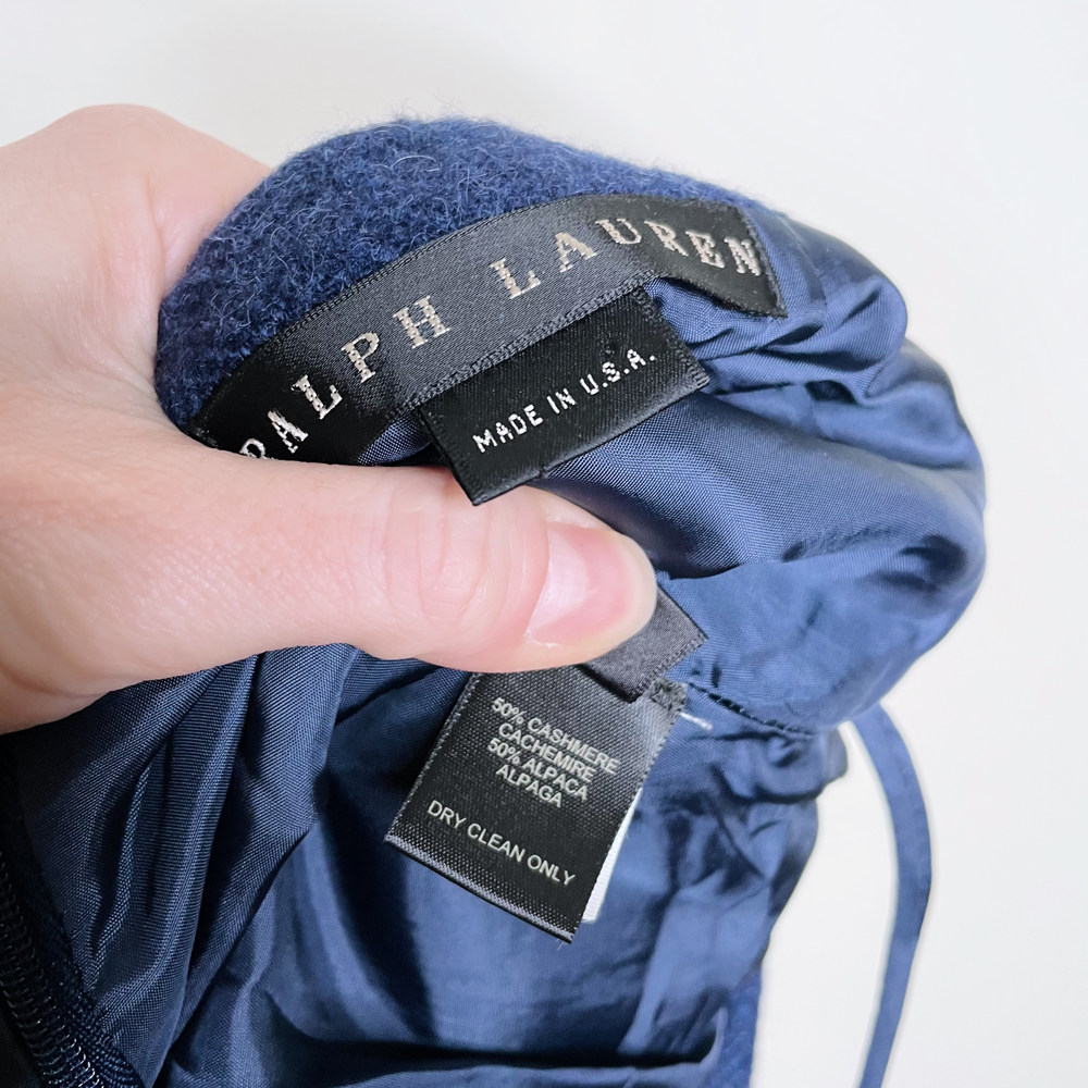 ralph lauren black label cashmere-alpaca herringbone skirt - size 12