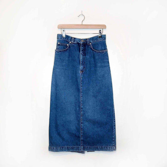 vintage 90's polo ralph lauren high rise dungarees denim skirt - size xs