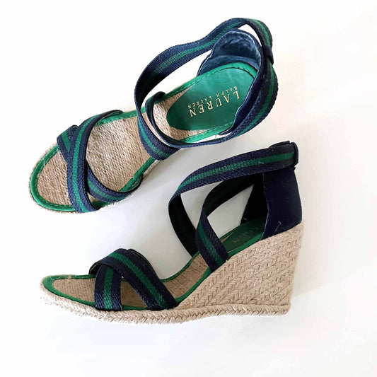 lauren ralph lauren Iliana espadrilles wedge sandals - size 8.5