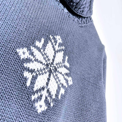 lauren ralph lauren hand-knit snowflake turtleneck - size small