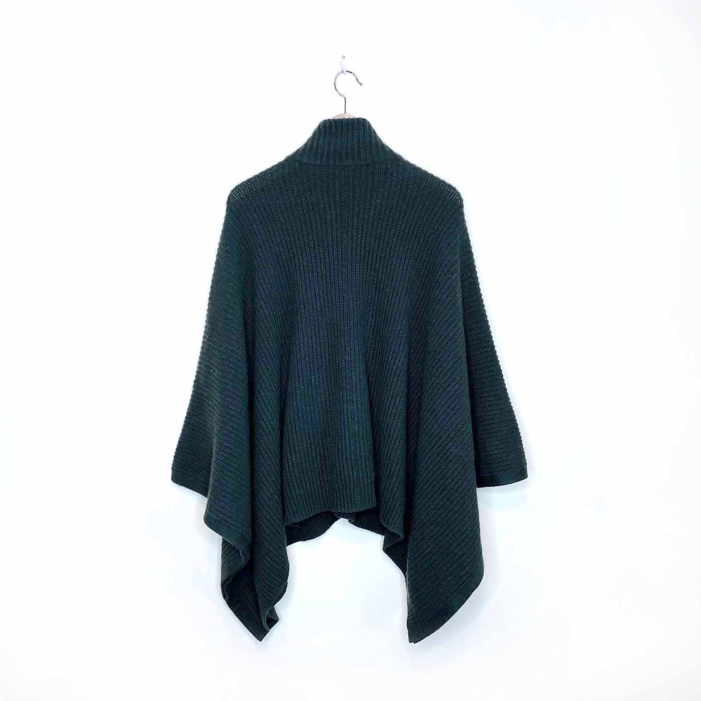 ralph lauren black label chunky ribbed knit wool-cashmere-silk cape - size xs/sm