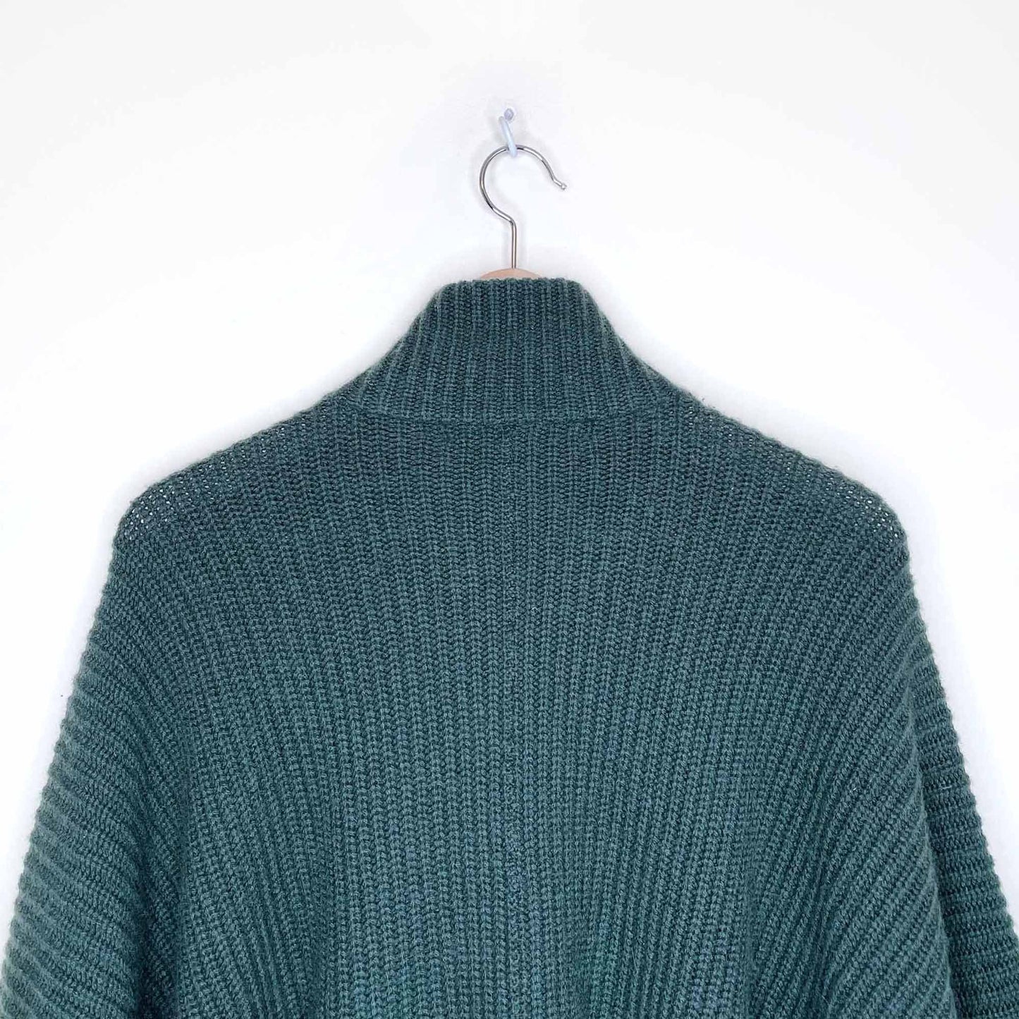 ralph lauren black label chunky ribbed knit wool-cashmere-silk cape - size xs/sm