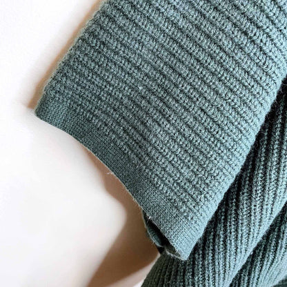 ralph lauren black label chunky ribbed knit wool-cashmere-silk cape - size xs/sm