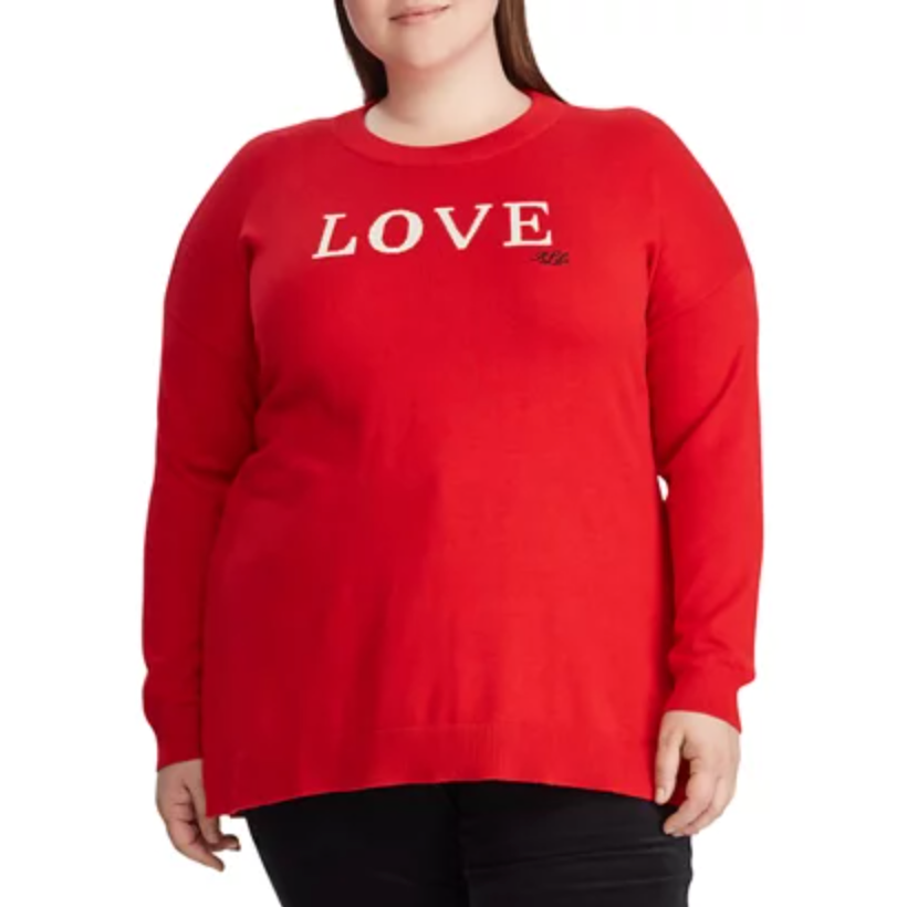 lauren ralph lauren red love sweater - size 2xl