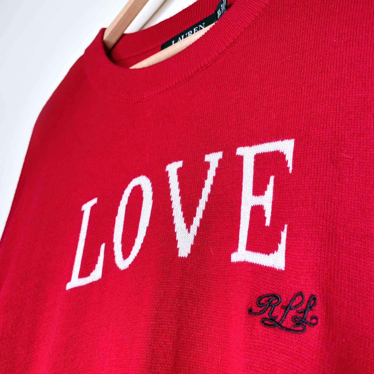 lauren ralph lauren red love sweater - size 2xl