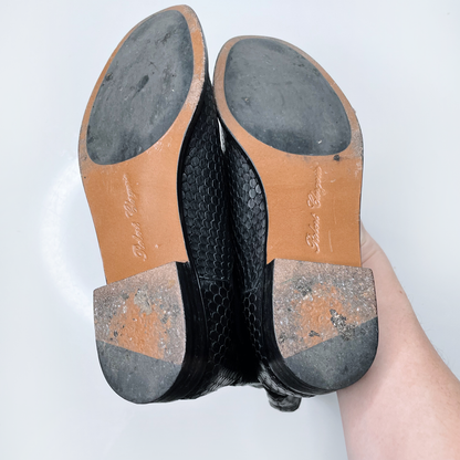 robert clergerie black textured chelsea boots - size 37