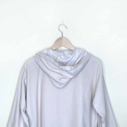 turkish towel spa bath robe with stripe and fringe hem - sm/med