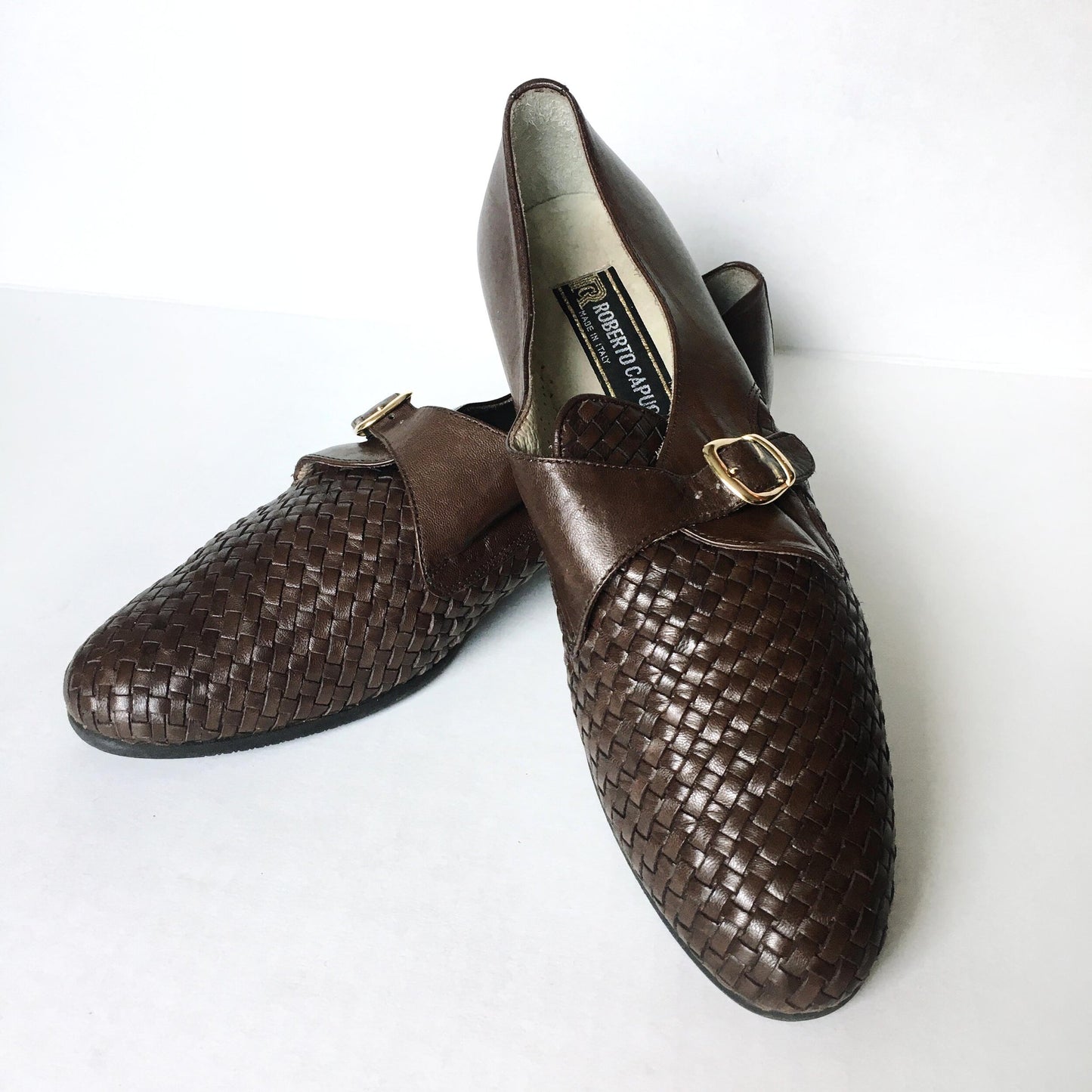Roberto Capucci woven leather loafers - size 9.5