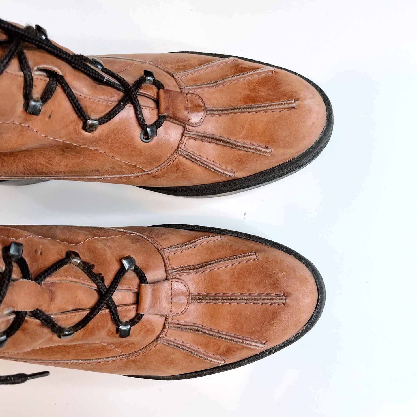 robert clergerie leather platform lace-up winter boots - size 9