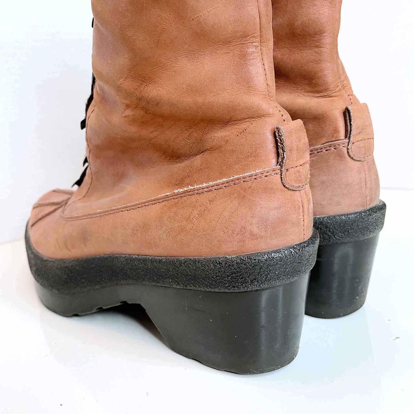 robert clergerie leather platform lace-up winter boots - size 9