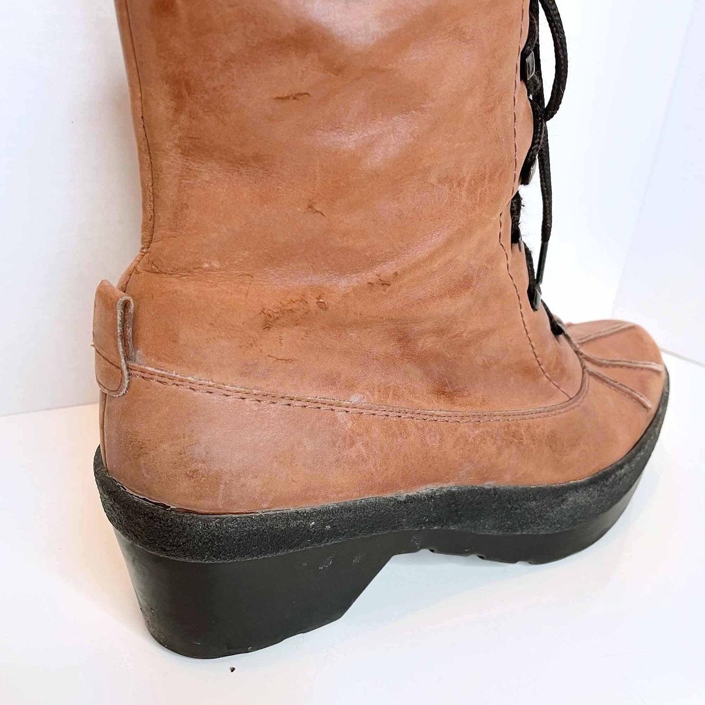 robert clergerie leather platform lace-up winter boots - size 9