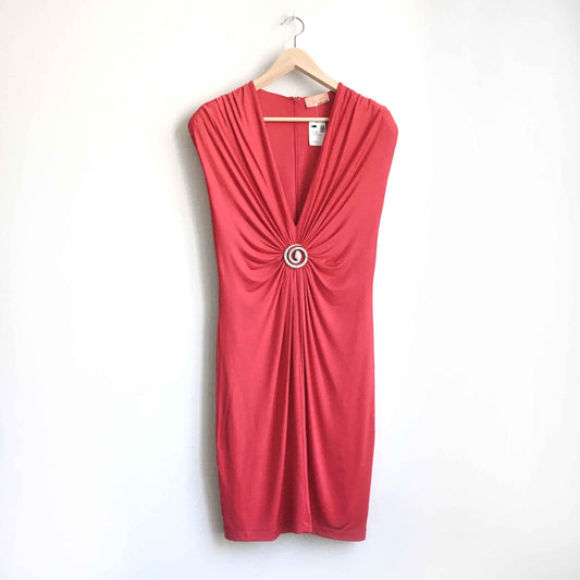 NWT Roberto Cavalli plunging v crystal snake dress - size 14