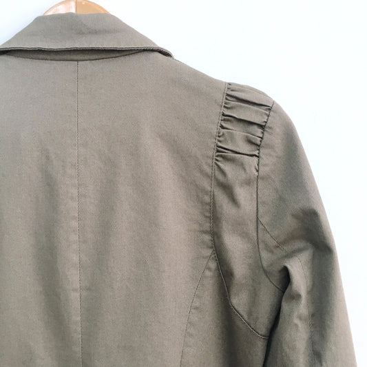 roberto cavalli twill belted trench coat - size medium
