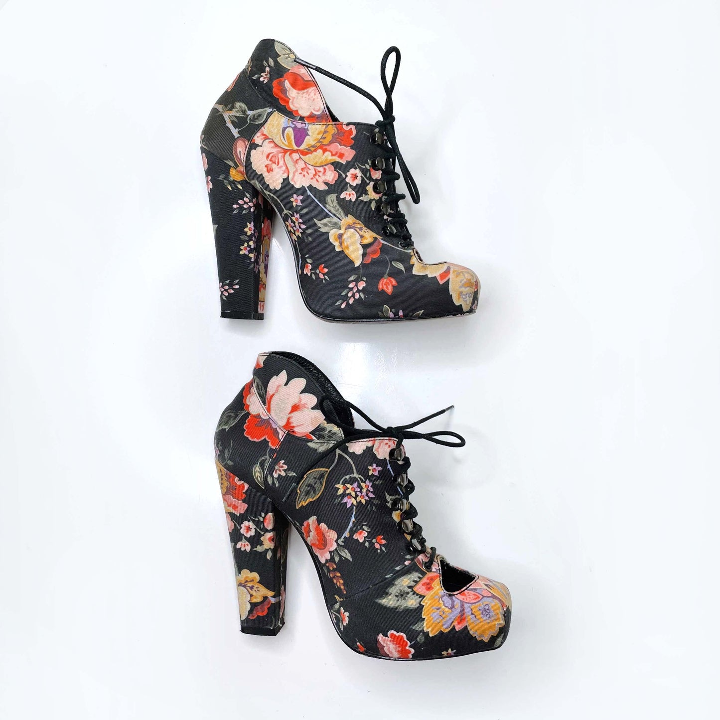 rodarte x opening ceremony floral lace-up booties - size 6