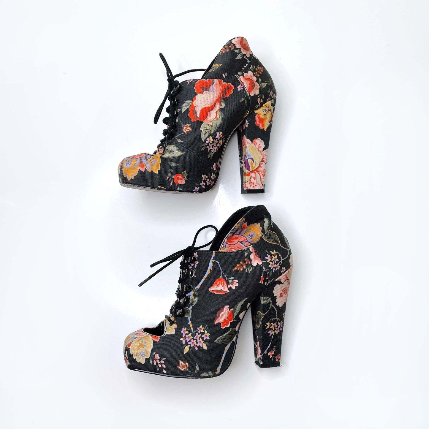 rodarte x opening ceremony floral lace-up booties - size 6