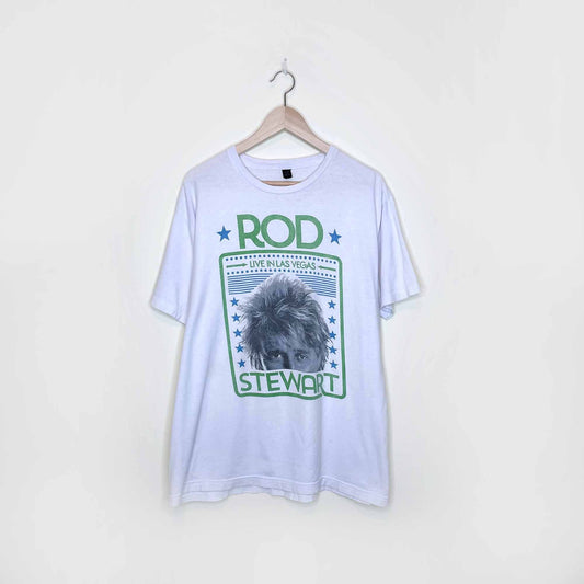 rod stewart live in las vegas graphic tee - size large