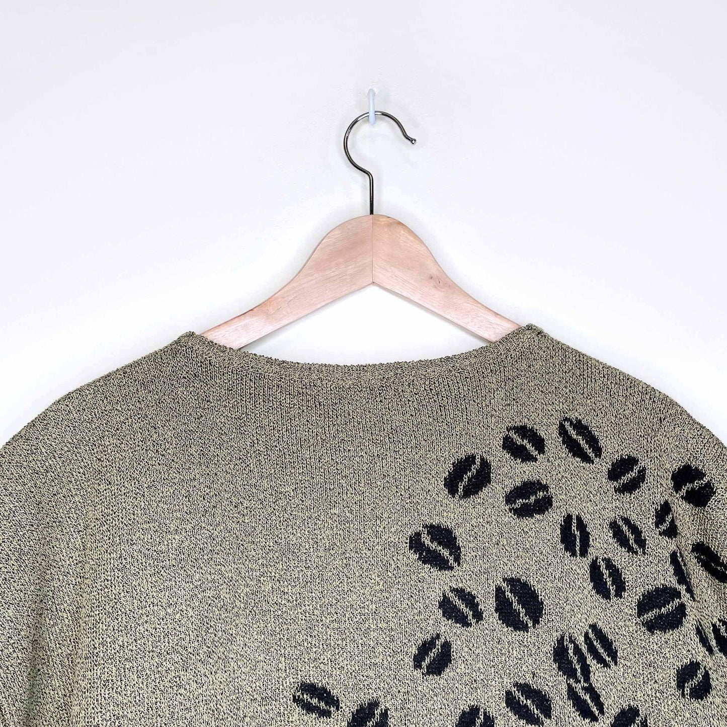 vintage rodier 80's coffee bean short sleeve knit sweater - size medium