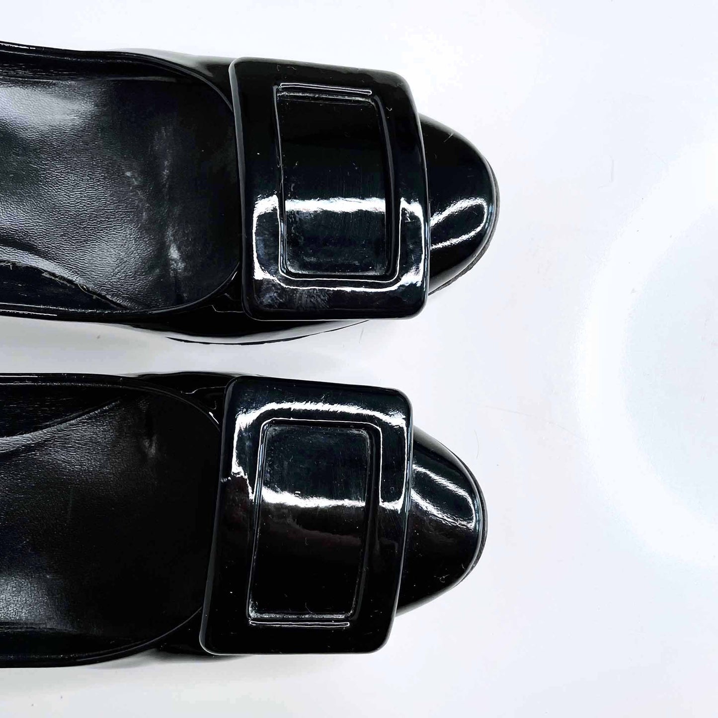 roger vivier black patent leather trompette pumps - size 36.5