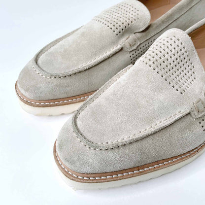 nwt ron white cashmere suede wazzy driving loafer - size 40