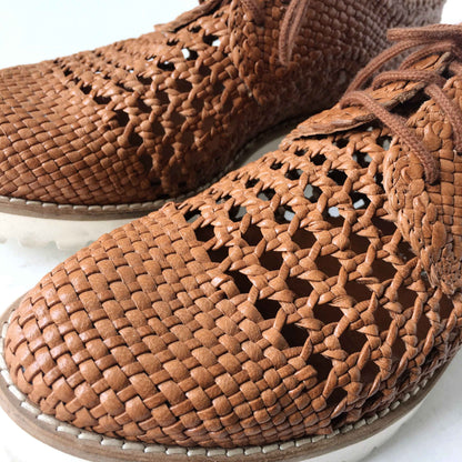 Ron White Signature braided leather lace-up loafer - size 7