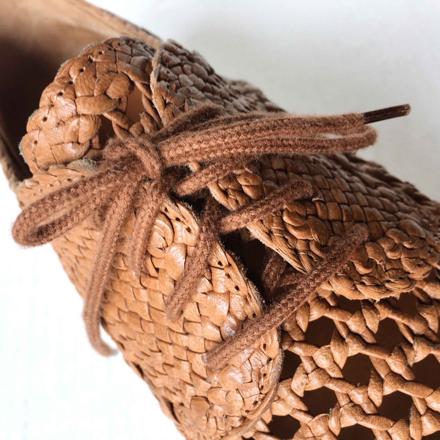 Ron White Signature braided leather lace-up loafer - size 7