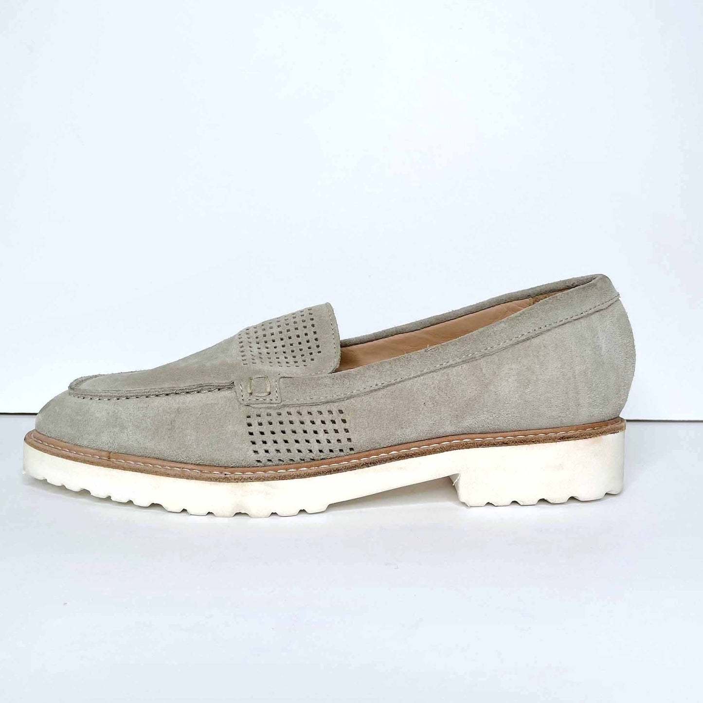 nwt ron white cashmere suede wazzy driving loafer - size 40