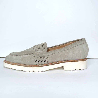 nwt ron white cashmere suede wazzy driving loafer - size 40