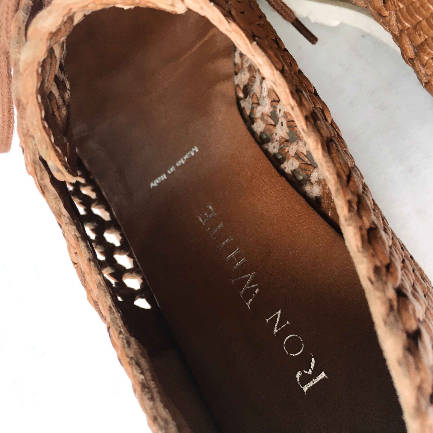 Ron White Signature braided leather lace-up loafer - size 7