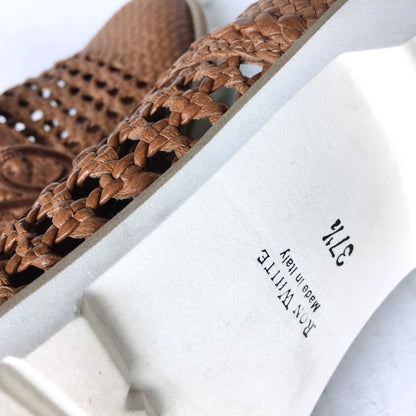 Ron White Signature braided leather lace-up loafer - size 7