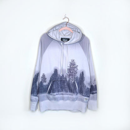 roots sublimated winter forest hoodie - size small