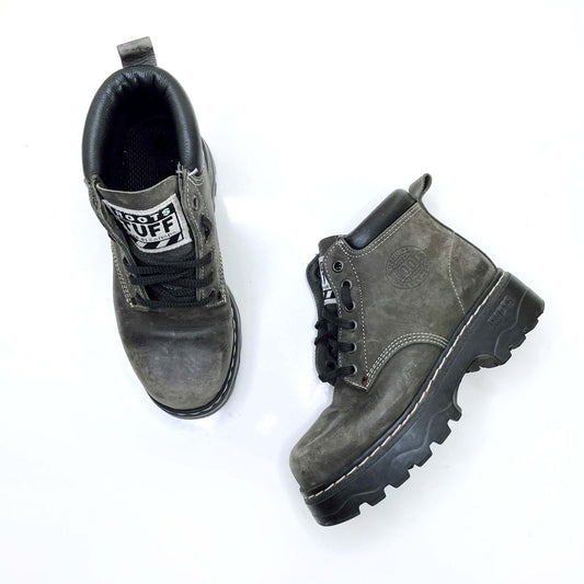 vintage roots tuff 90's lace-up hiking boots - size 5