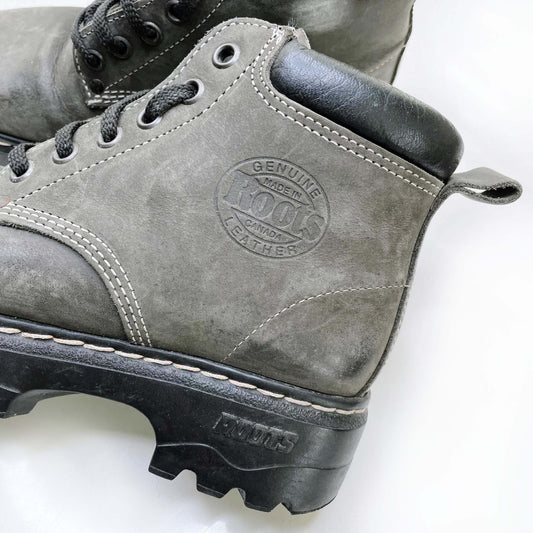 vintage roots tuff 90's lace-up hiking boots - size 5
